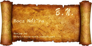 Bocz Nóra névjegykártya