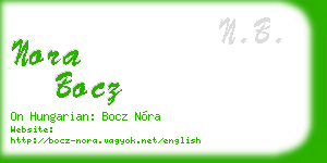 nora bocz business card